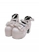 Coronation Gift Box Series Japanese Style Crown Bowknot Heart Rhinestone Decoration Sweet Lolita High Heel Platform Shoes