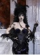 Mourning Day Series Dark Romantic Gorgeous Black Diamond Floral Lace Purple Velvet Removable Ruffle Hem Halloween Gothic Punk Fishbone Corset