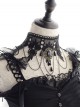 Elegant Retro Black Lace Gorgeous Diamond Gold Decorative Teardrop Chain Pendant Steam Style Punk Gothic Lolita Clavicle Necklace