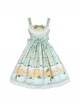 Lemon Chicken Series Fresh Lemon Cute Little Yellow Chicken Pattern Print Lace Bowknot Decoration Sweet Lolita Sleeveless Short Dress