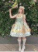 Lemon Chicken Series Fresh Lemon Cute Little Yellow Chicken Pattern Print Lace Bowknot Decoration Sweet Lolita Sleeveless Short Dress