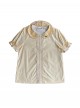 Lemon Chicken Series Fresh Cute Daily Lemon Slice Round Neck Print Lace Bowknot Decoration Sweet Lolita Puff Sleeve Short Sleeve Shirt
