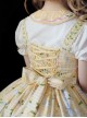 Lemon Chicken Series Fresh Cute Daily Lemon Slice Round Neck Print Lace Bowknot Decoration Sweet Lolita Puff Sleeve Short Sleeve Shirt