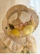 Lemon Chicken Series Pastoral Style Fresh Lemon Daisy Flower Plush Chick Lace Decoration Sweet Lolita Hollow Out Large Straw Hat