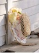 Lemon Chicken Series Pastoral Style Fresh Lemon Daisy Flower Plush Chick Lace Decoration Sweet Lolita Hollow Out Large Straw Hat