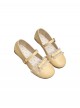 Versatile Cute Japanese Style Lace Bowknot Decorated Round Toe Sweet Lolita Flat Heel Shoes