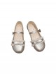 Versatile Cute Japanese Style Lace Bowknot Decorated Round Toe Sweet Lolita Flat Heel Shoes
