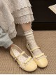 Versatile Cute Japanese Style Lace Bowknot Decorated Round Toe Sweet Lolita Flat Heel Shoes