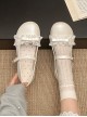 Versatile Cute Japanese Style Lace Bowknot Decorated Round Toe Sweet Lolita Flat Heel Shoes