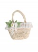 Forest Style Elegant Camellia Handmade Straw Lace Decoration Original Ecological Corn Husk Classic Lolita Handbag