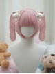 Versatile Nature Cute Flat Bangs Small Egg Roll Curly Sweet Lolita Tiger Mouth Clip Double Ponytail Bob Hair Short Wig