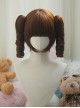 Versatile Nature Cute Flat Bangs Small Egg Roll Curly Sweet Lolita Tiger Mouth Clip Double Ponytail Bob Hair Short Wig