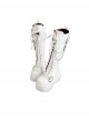 Punk Singer Series Subculture Sweet Cool Style Handsome Versatile Metal Chain Punk Lolita Round Toe Platform Knight Boots