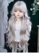 Silver White Natural Elegant Elf Style Moonlight Color Air Bangs Classic Lolita Full Head Long Curly Hair Wig