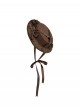 Walnut Box Series Brown Exquisite Retro Lace Beaded Bowknot Decoration Long Ribbon Classic Lolita Round Hat