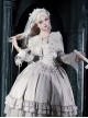Bionic Figure Series Silver Small Pointed Collar Elegant Flared Sleeves Delicate Lace Heart Button Gothic Lolita Long-Sleeved Short Coat