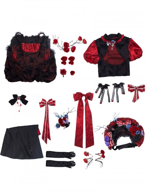 Game Identity V Halloween Cosplay Little Girl Memory Miss Pomegranate Dip Costume Set