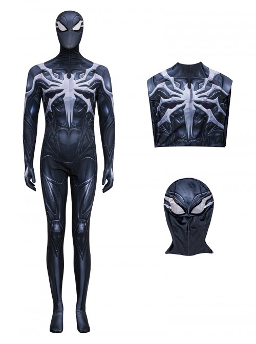Game Marvel Rivals Halloween Cosplay Spider Man Black Battle Suit Bodysuit Costume Set