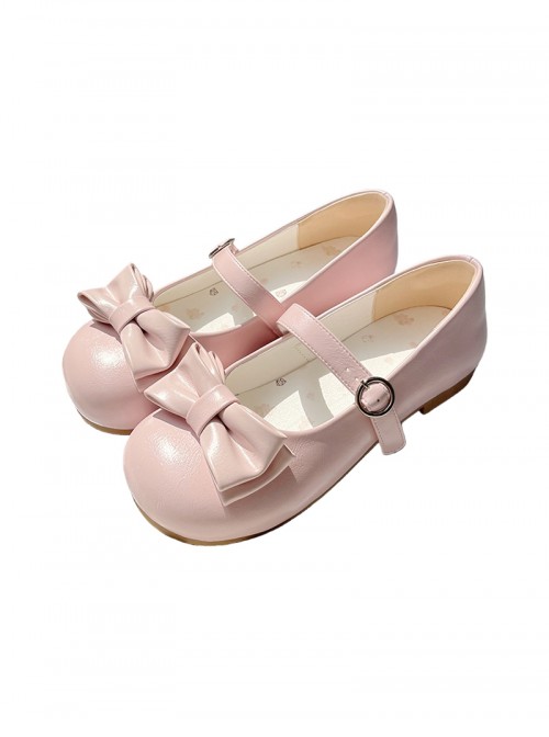 Small Round Cake Series Cute Girl Daily Elegant Versatile Bowknot Sweet Lolita Round Toe Flat Shoes