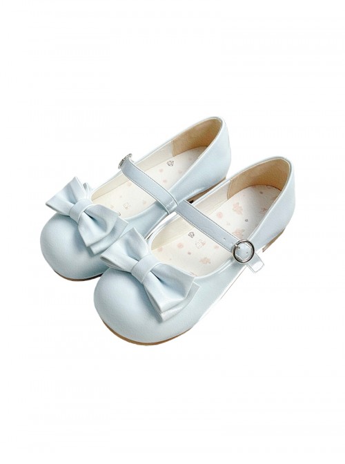 Small Round Cake Series Cute Girl Daily Elegant Versatile Bowknot Sweet Lolita Round Toe Flat Shoes