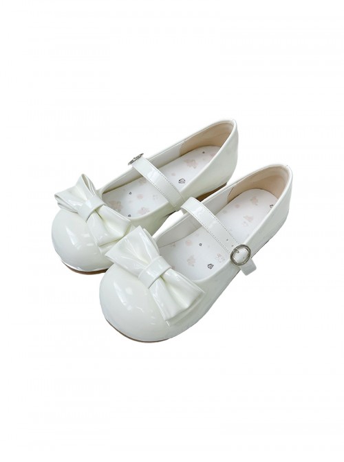 Small Round Cake Series Cute Girl Daily Elegant Versatile Bowknot Sweet Lolita Round Toe Flat Shoes