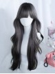 Night Ember Series Black Purple Gradient Natural All Match Bangs Gradient Daily Full Head Wig Classic Lolita Long Curly Hair Wig