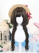Sweet Series Dark Brown Bangs Jellyfish Head Full Head Set Double Ponytail Big Wave Sweet Lolita Wig