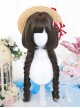 Sweet Series Dark Brown Bangs Jellyfish Head Full Head Set Double Ponytail Big Wave Sweet Lolita Wig
