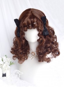 Cheese Bear Series Caramel Brown Cute Doll Sense Curly Bangs Sweet Lolita Fluffy Doll Short Curly Wig
