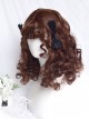 Cheese Bear Series Caramel Brown Cute Doll Sense Curly Bangs Sweet Lolita Fluffy Doll Short Curly Wig