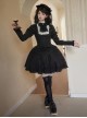 Fog City Jet Lag Series Black Elegant Simple Multi-Layered Lace Curtain Style Ruffle Hem Classic Lolita Skirt