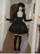 Fog City Jet Lag Series Black Elegant Simple Multi-Layered Lace Curtain Style Ruffle Hem Classic Lolita Skirt