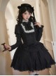 Fog City Jet Lag Series Black Elegant Simple Multi-Layered Lace Curtain Style Ruffle Hem Classic Lolita Skirt