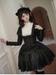 Fog City Jet Lag Series Black Elegant Simple Multi-Layered Lace Curtain Style Ruffle Hem Classic Lolita Skirt