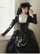 Fog City Jet Lag Series Black Retro Elegant Exquisite Lace Bowknot Rose Ribbon Lace Binding Band Classic Lolita Flat Hat