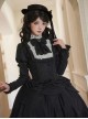 Fog City Jet Lag Series Exquisite Elegant Black Lace Decoration Gorgeous Diamonds Gemstones Classic Lolita Gentleman Bowknot Collar