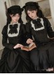 Fog City Jet Lag Series Exquisite Elegant Black Lace Decoration Gorgeous Diamonds Gemstones Classic Lolita Gentleman Bowknot Collar