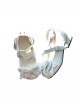 Tea Party Series Versatile Round Toe Lace Bowknot Pearl Embellishment Sweet Lolita Low Heel Shoes