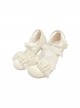 Tea Party Series Versatile Round Toe Lace Bowknot Pearl Embellishment Sweet Lolita Low Heel Shoes