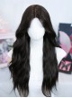 Elegant Black Natural  Mid Split Short Bangs Attractive Long Wavy Curly Hair Lace Style Classic Lolita Wig