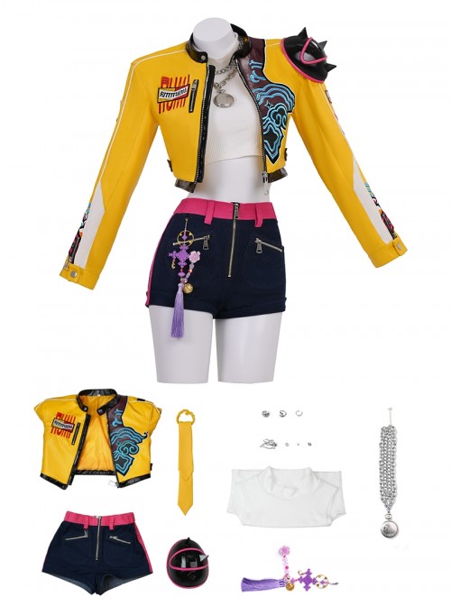 Movie Animated KPop Demon Hunters Halloween Cosplay Rumi Upgraded version Costume Set Without Shoes