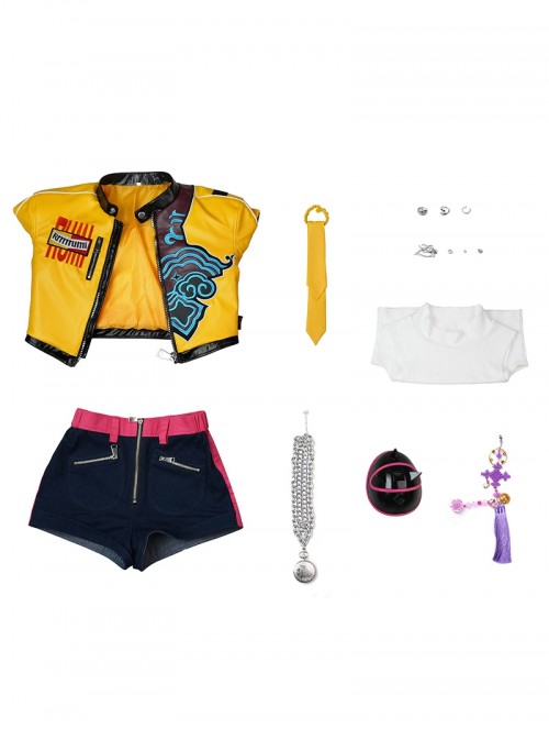 Movie Animated KPop Demon Hunters Halloween Cosplay Rumi Upgraded version Costume Set Without Shoes