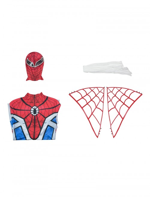 Japanese TV Spider Man Supaidaman Toe Halloween Cosplay Spider Man New Battle Suit Bodysuit Version Costume Set