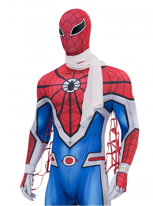 Japanese TV Spider Man Supaidaman Toe Halloween Cosplay Spider Man New Battle Suit Bodysuit Version Costume Set