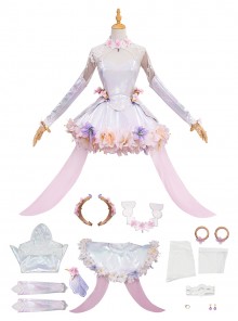 Game Overwatch Halloween Cosplay Kiriko Floral Wedding Flower Bridal Costume Set Without Shoes