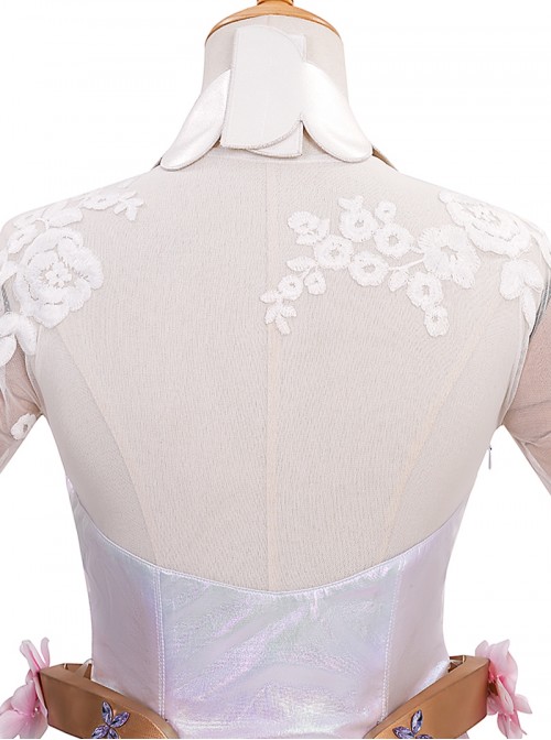 Game Overwatch Halloween Cosplay Kiriko Floral Wedding Flower Bridal Costume Set Without Shoes