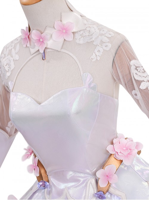 Game Overwatch Halloween Cosplay Kiriko Floral Wedding Flower Bridal Costume Set Without Shoes