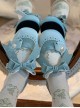 Round Bowknot Series Exquisite Cute Button Design Bowknot Decoration French Round Toe Thick Heel Sweet Lolita Low Heel Leather Shoes