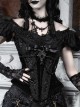 Love Magic Box Series Black Velvet Bead Chain Floral Lace Fishbone Corset Halloween Gothic Waistband