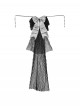 Love Magic Box Series Retro French Black Mesh Lace Oversized Velvet Bowknot Gothic Detachable Long Tail
